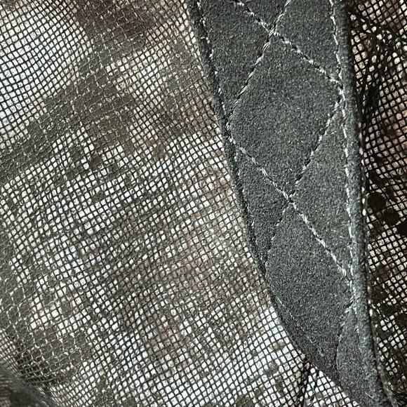 Camila Alves MUXO Black Snakeskin Print Fringe Leather Hobo Bag - Picture 15 of 16